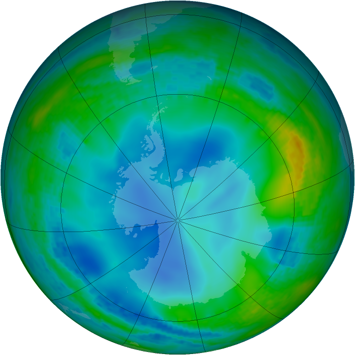 Antarctic ozone map for 22 June 2003